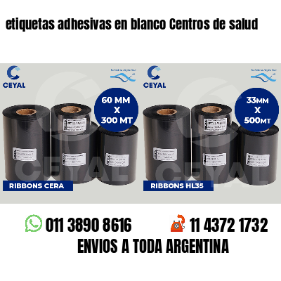 etiquetas adhesivas en blanco Centros de salud