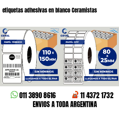 etiquetas adhesivas en blanco Ceramistas
