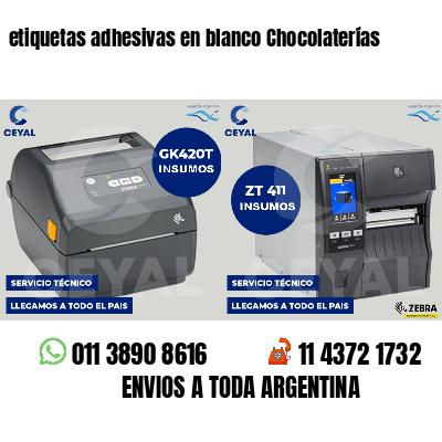 etiquetas adhesivas en blanco Chocolaterías
