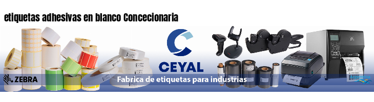 etiquetas adhesivas en blanco Concecionaria