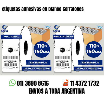 etiquetas adhesivas en blanco Corralones