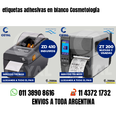 etiquetas adhesivas en blanco Cosmetología