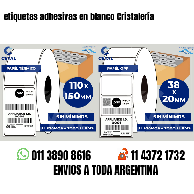 etiquetas adhesivas en blanco Cristalería