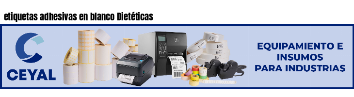 etiquetas adhesivas en blanco Dietéticas