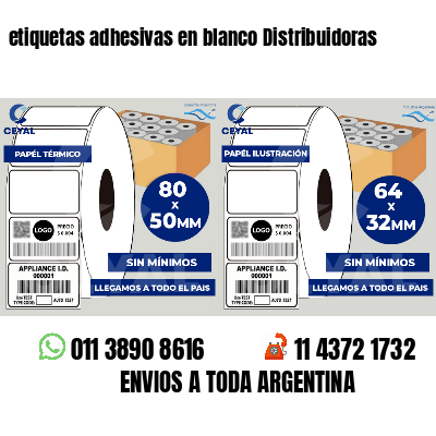 etiquetas adhesivas en blanco Distribuidoras