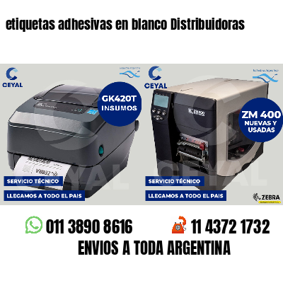 etiquetas adhesivas en blanco Distribuidoras