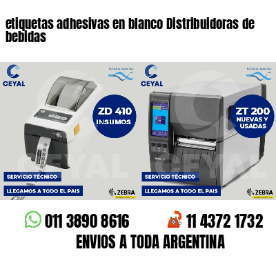 etiquetas adhesivas en blanco Distribuidoras de bebidas