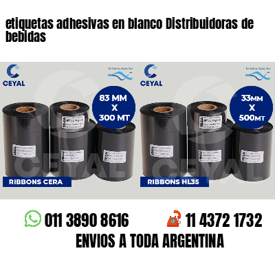 etiquetas adhesivas en blanco Distribuidoras de bebidas