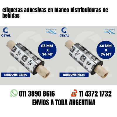 etiquetas adhesivas en blanco Distribuidoras de bebidas