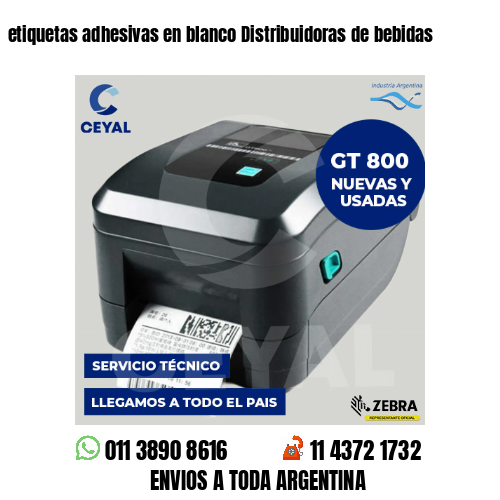 etiquetas adhesivas en blanco Distribuidoras de bebidas