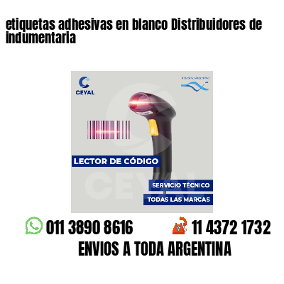 etiquetas adhesivas en blanco Distribuidores de indumentaria
