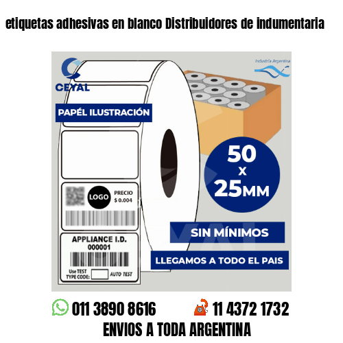 etiquetas adhesivas en blanco Distribuidores de indumentaria