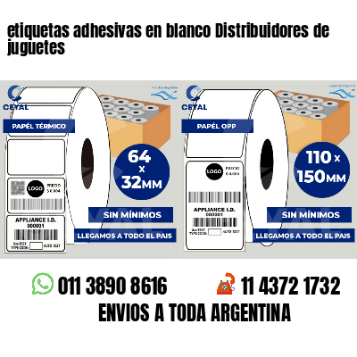 etiquetas adhesivas en blanco Distribuidores de juguetes