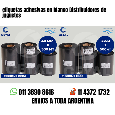 etiquetas adhesivas en blanco Distribuidores de juguetes