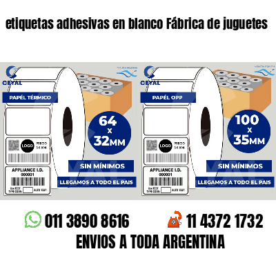 etiquetas adhesivas en blanco Fábrica de juguetes
