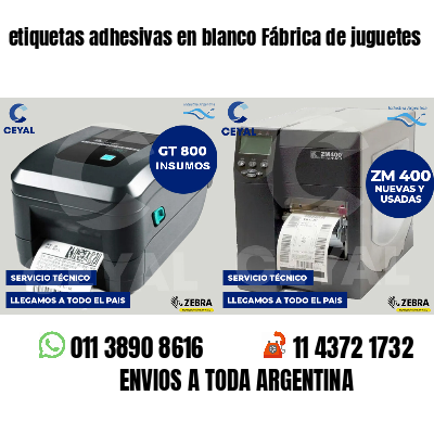 etiquetas adhesivas en blanco Fábrica de juguetes