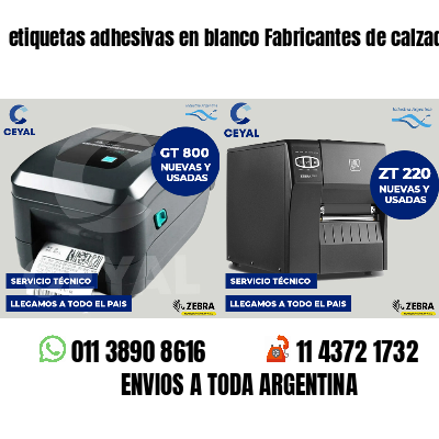 etiquetas adhesivas en blanco Fabricantes de calzado