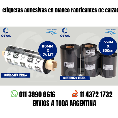 etiquetas adhesivas en blanco Fabricantes de calzado