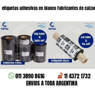 etiquetas adhesivas en blanco Fabricantes de calzado