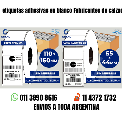 etiquetas adhesivas en blanco Fabricantes de calzado