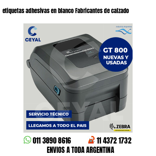 etiquetas adhesivas en blanco Fabricantes de calzado