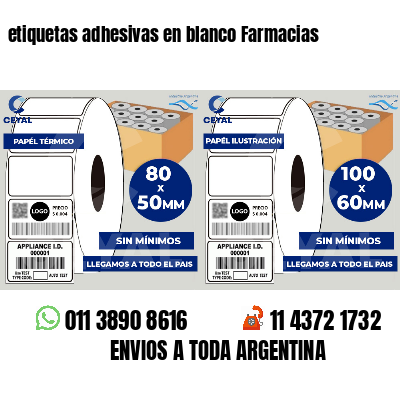 etiquetas adhesivas en blanco Farmacias