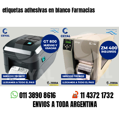 etiquetas adhesivas en blanco Farmacias