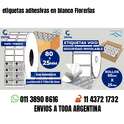 etiquetas adhesivas en blanco Florerías