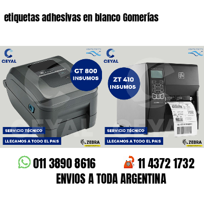 etiquetas adhesivas en blanco Gomerías