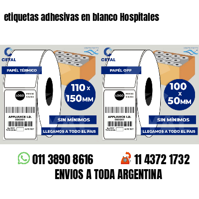 etiquetas adhesivas en blanco Hospitales