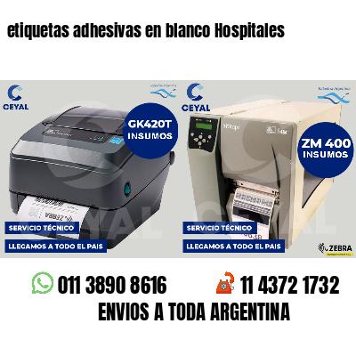 etiquetas adhesivas en blanco Hospitales