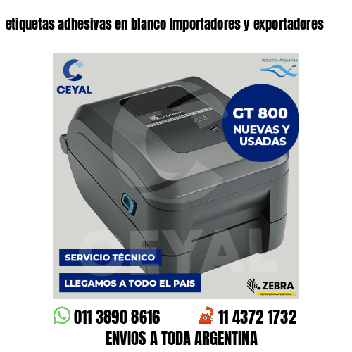 etiquetas adhesivas en blanco Importadores y exportadores