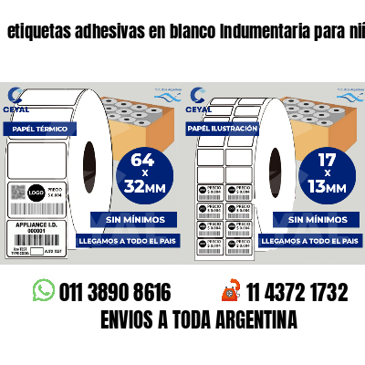 etiquetas adhesivas en blanco Indumentaria para niños