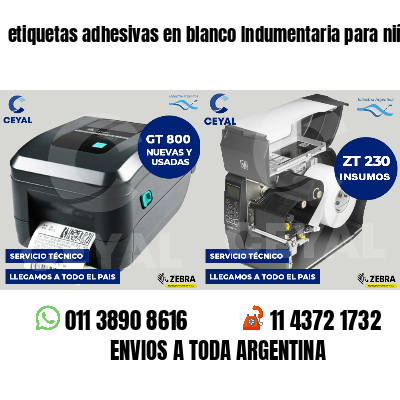 etiquetas adhesivas en blanco Indumentaria para niños