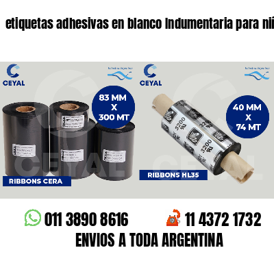etiquetas adhesivas en blanco Indumentaria para niños