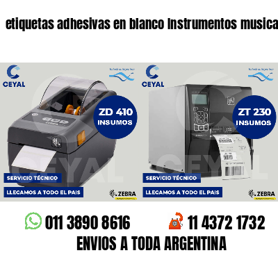 etiquetas adhesivas en blanco Instrumentos musicales