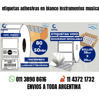 etiquetas adhesivas en blanco Instrumentos musicales