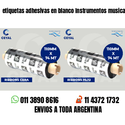 etiquetas adhesivas en blanco Instrumentos musicales