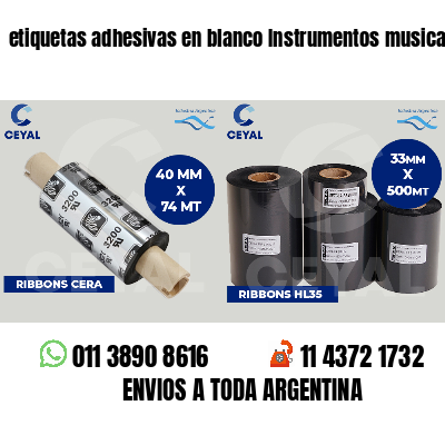 etiquetas adhesivas en blanco Instrumentos musicales