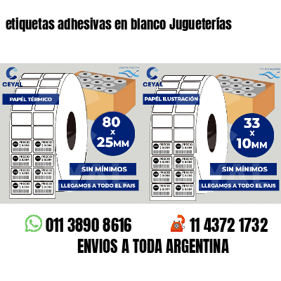 etiquetas adhesivas en blanco Jugueterías