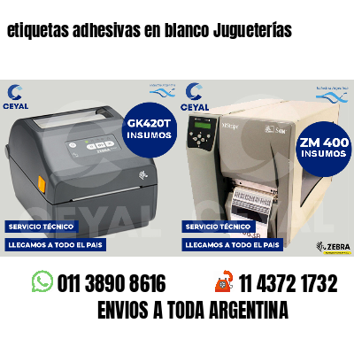 etiquetas adhesivas en blanco Jugueterías