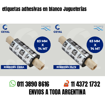 etiquetas adhesivas en blanco Jugueterías
