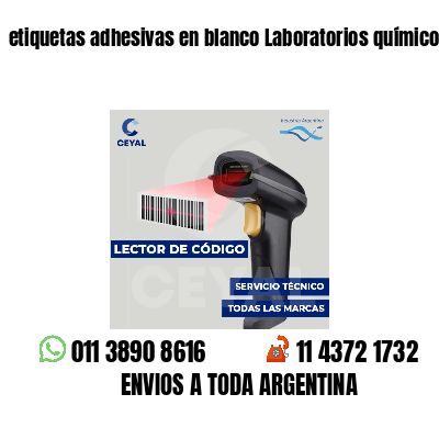 etiquetas adhesivas en blanco Laboratorios químicos