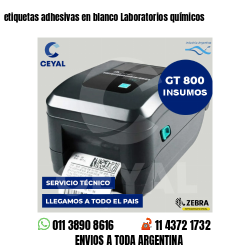 etiquetas adhesivas en blanco Laboratorios químicos