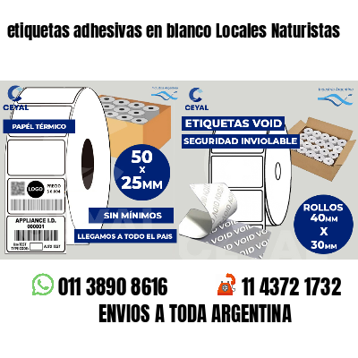 etiquetas adhesivas en blanco Locales Naturistas