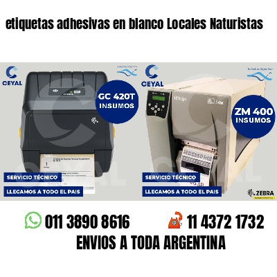 etiquetas adhesivas en blanco Locales Naturistas