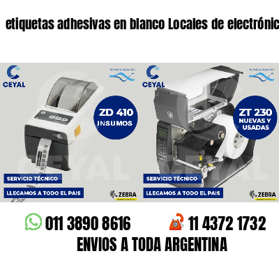 etiquetas adhesivas en blanco Locales de electrónica