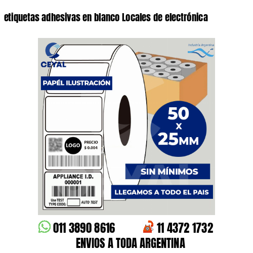 etiquetas adhesivas en blanco Locales de electrónica
