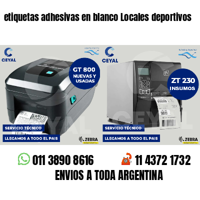 etiquetas adhesivas en blanco Locales deportivos