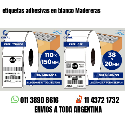 etiquetas adhesivas en blanco Madereras